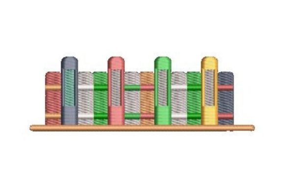Books Lined Up on a Shelf