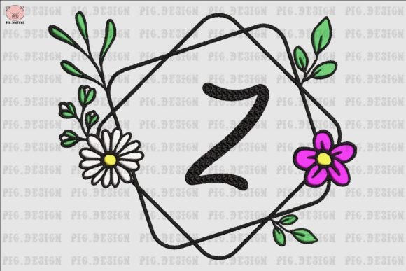 Flower Daisy Font Z Embroidery