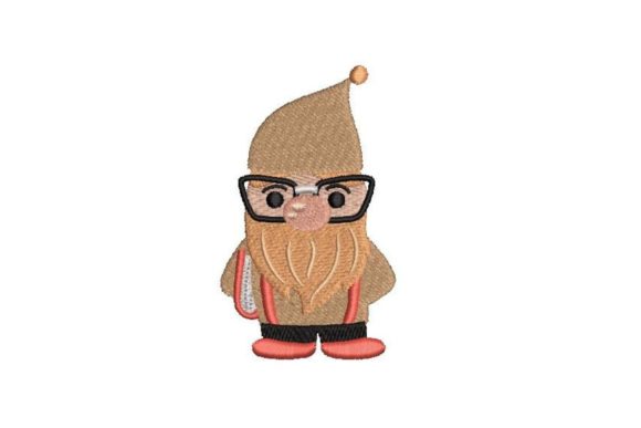 Nerd Gnome Embroidery Design