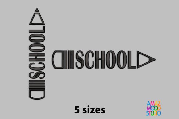 School Pencil Black Embroidery