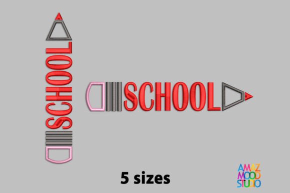 School Pencil Color Embroidery