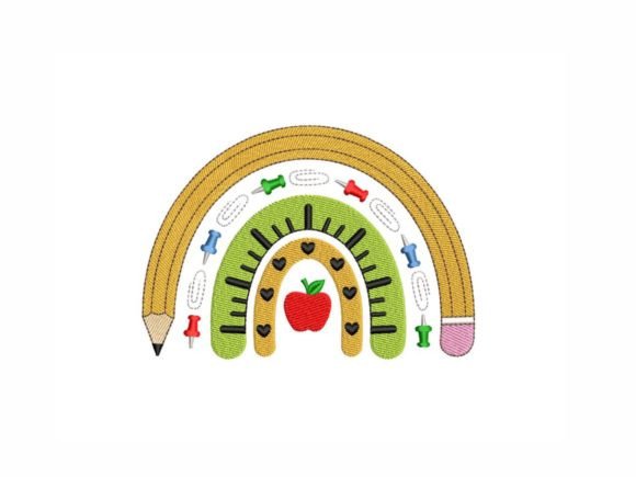 Teacher Rainbow Embroidery Design